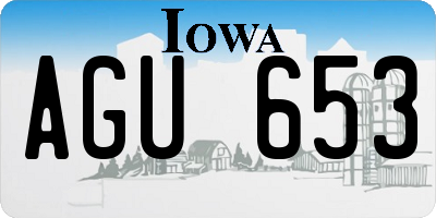 IA license plate AGU653
