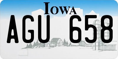 IA license plate AGU658