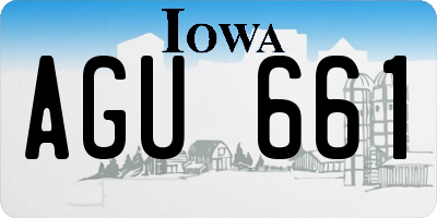 IA license plate AGU661