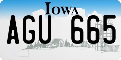 IA license plate AGU665