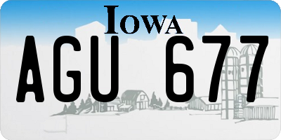 IA license plate AGU677