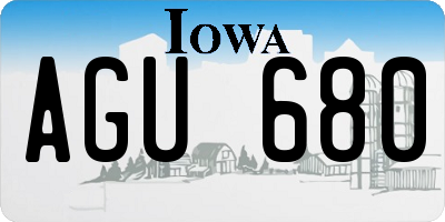 IA license plate AGU680