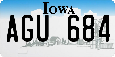 IA license plate AGU684