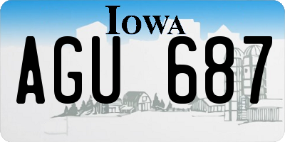 IA license plate AGU687