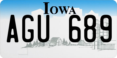 IA license plate AGU689