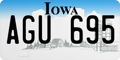 IA license plate AGU695