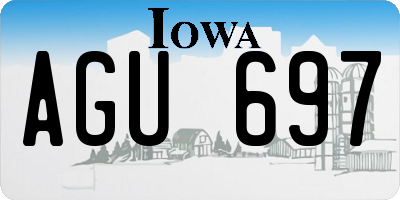 IA license plate AGU697