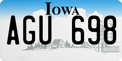 IA license plate AGU698