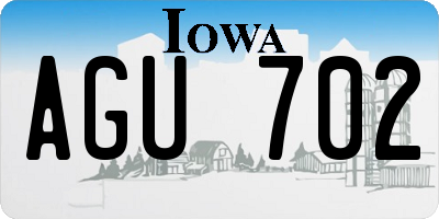IA license plate AGU702