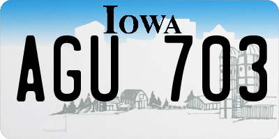 IA license plate AGU703