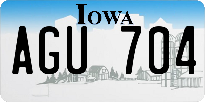 IA license plate AGU704