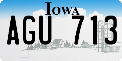 IA license plate AGU713