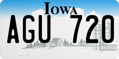 IA license plate AGU720