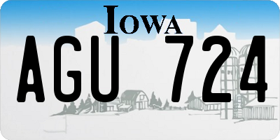 IA license plate AGU724
