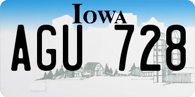IA license plate AGU728