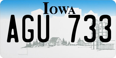 IA license plate AGU733