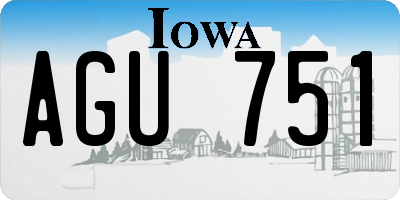 IA license plate AGU751