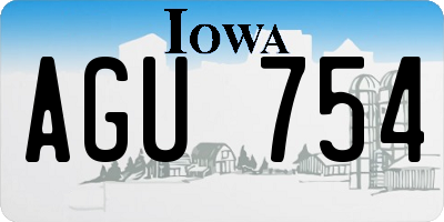 IA license plate AGU754