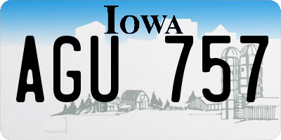 IA license plate AGU757
