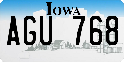 IA license plate AGU768