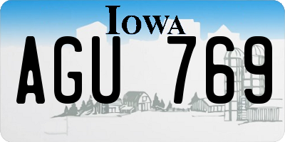 IA license plate AGU769