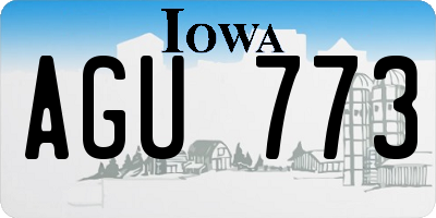IA license plate AGU773