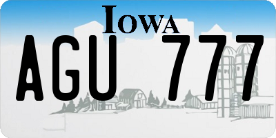 IA license plate AGU777
