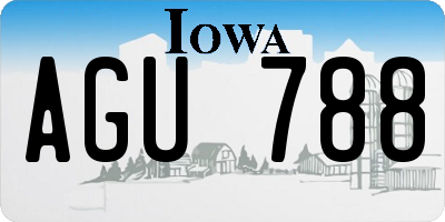 IA license plate AGU788
