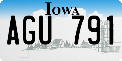 IA license plate AGU791
