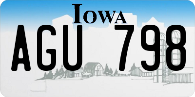 IA license plate AGU798