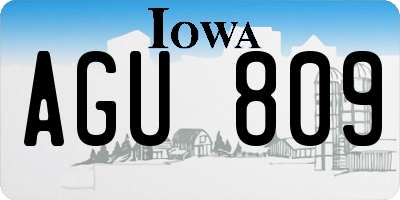 IA license plate AGU809