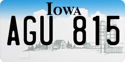 IA license plate AGU815