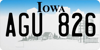 IA license plate AGU826