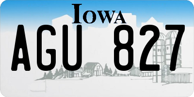 IA license plate AGU827