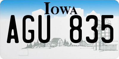 IA license plate AGU835