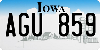 IA license plate AGU859