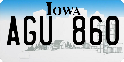 IA license plate AGU860
