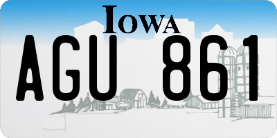 IA license plate AGU861
