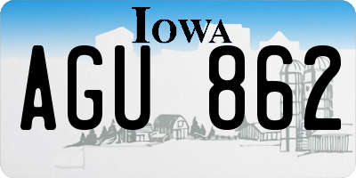 IA license plate AGU862