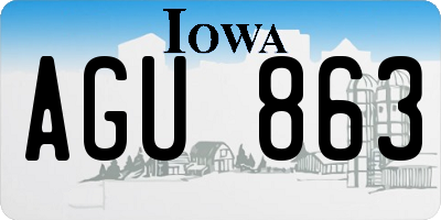 IA license plate AGU863