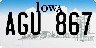 IA license plate AGU867