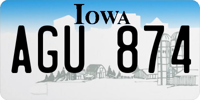 IA license plate AGU874