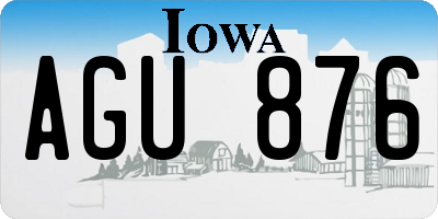 IA license plate AGU876