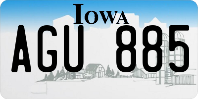 IA license plate AGU885