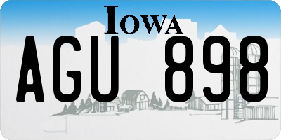 IA license plate AGU898
