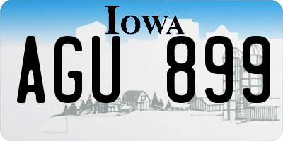 IA license plate AGU899