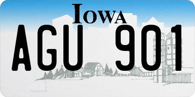 IA license plate AGU901
