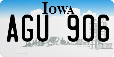 IA license plate AGU906