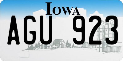 IA license plate AGU923