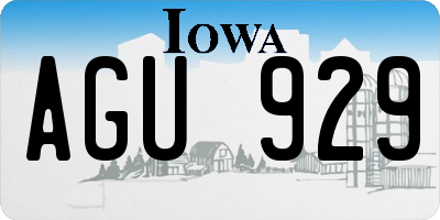 IA license plate AGU929